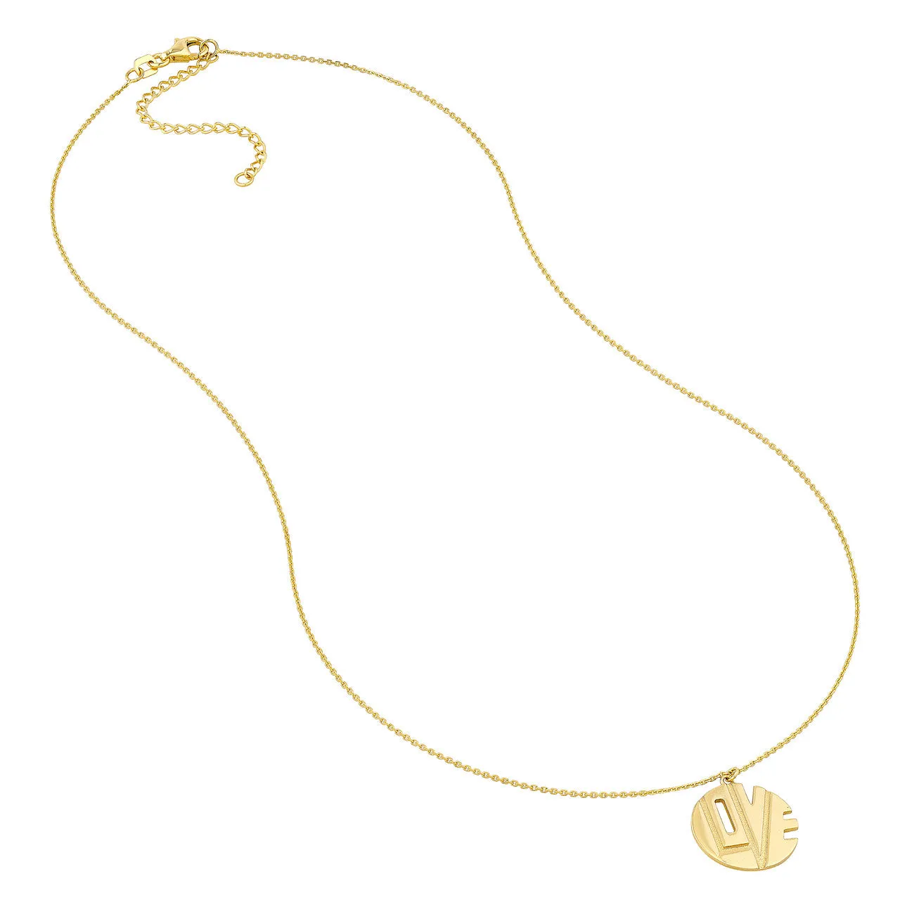 14K Yellow Gold Love Cutout Medallion Necklace