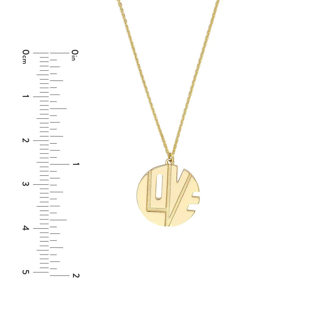 14K Yellow Gold Love Cutout Medallion Necklace