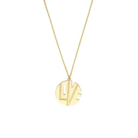 14K Yellow Gold Love Cutout Medallion Necklace