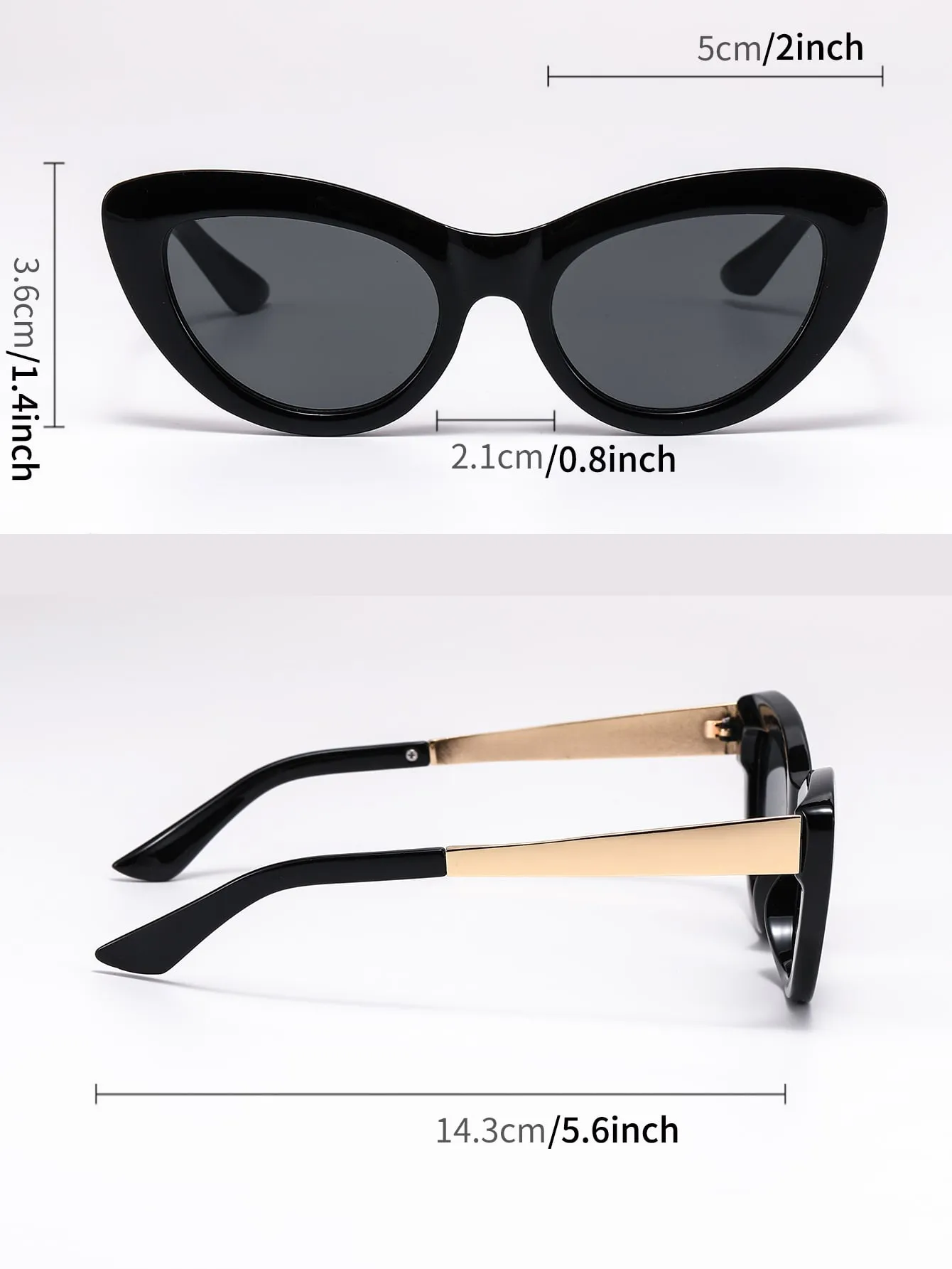 1pair Women Cat Eye Fashionable Sunglasses For Outdoor