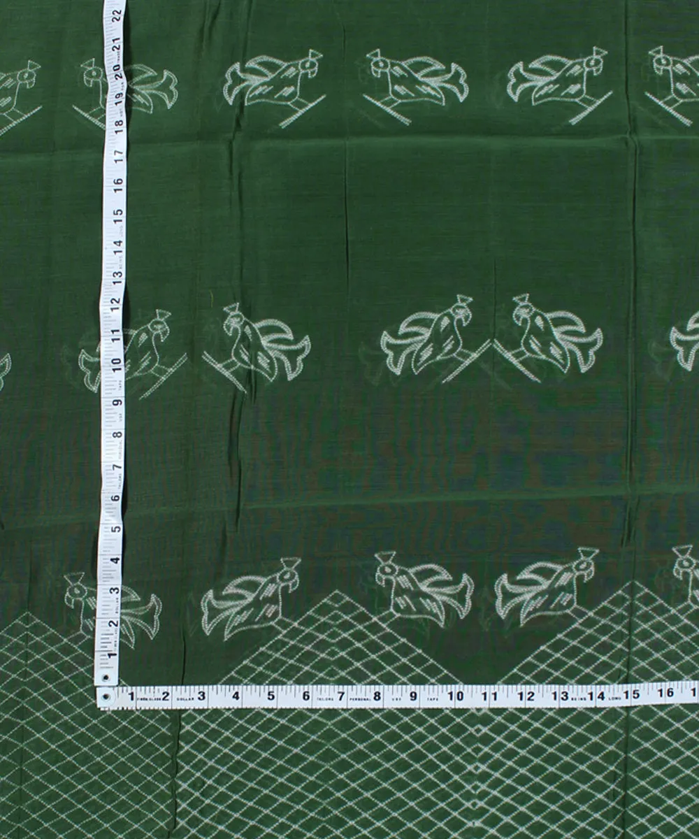 2.5 m Green tie dye cotton silk shibori kurta material