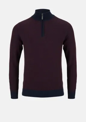 6th Sense Jimmy Quarter Zip Sweater, Tawny Port