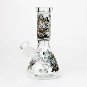 8" Glow In The Dark Glass Bong with RM Design