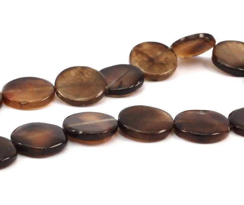 Agate 20 Mm Coin Gemstone Beads 15 Inches T003