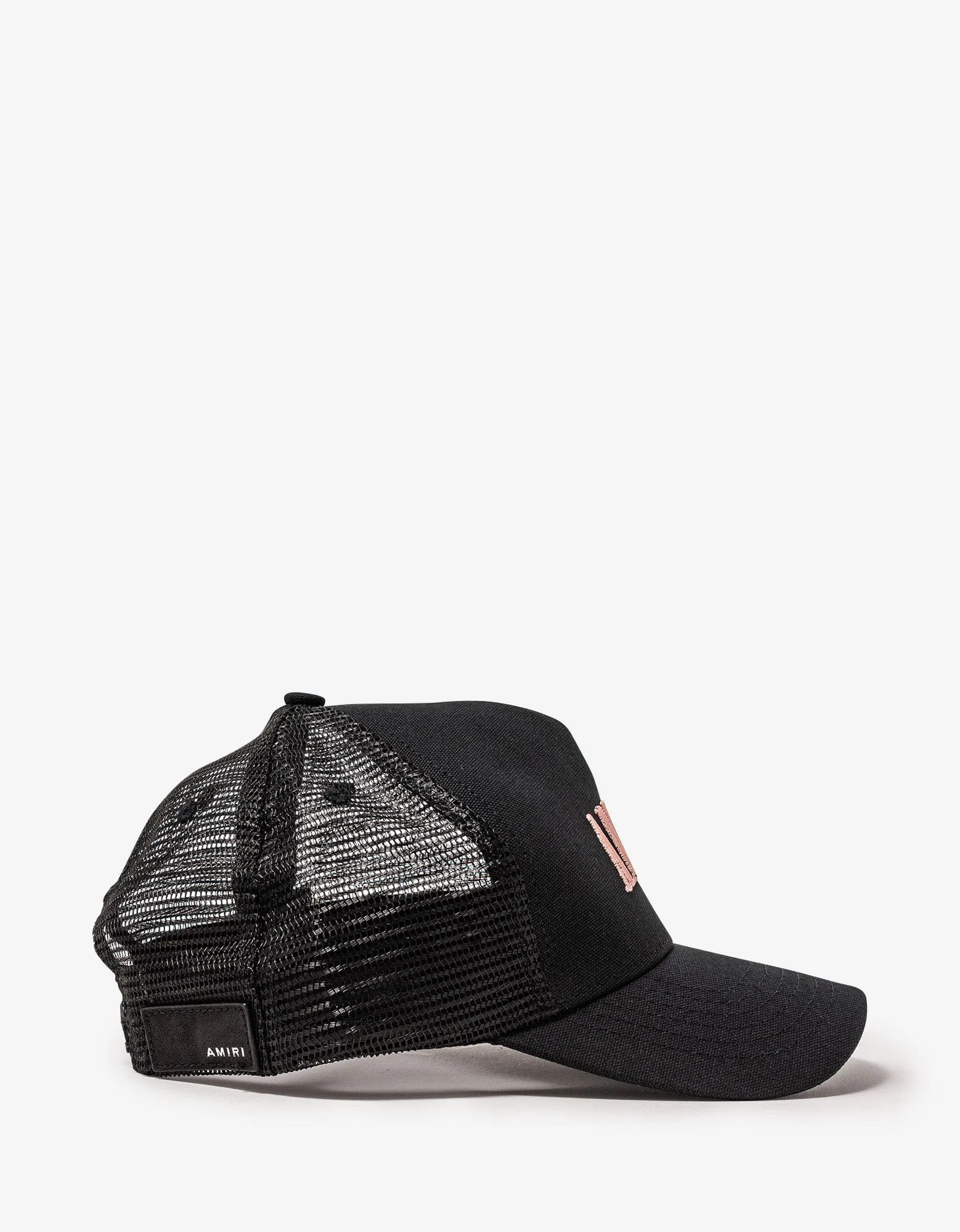 Amiri Black & Peach Core Logo Trucker Hat