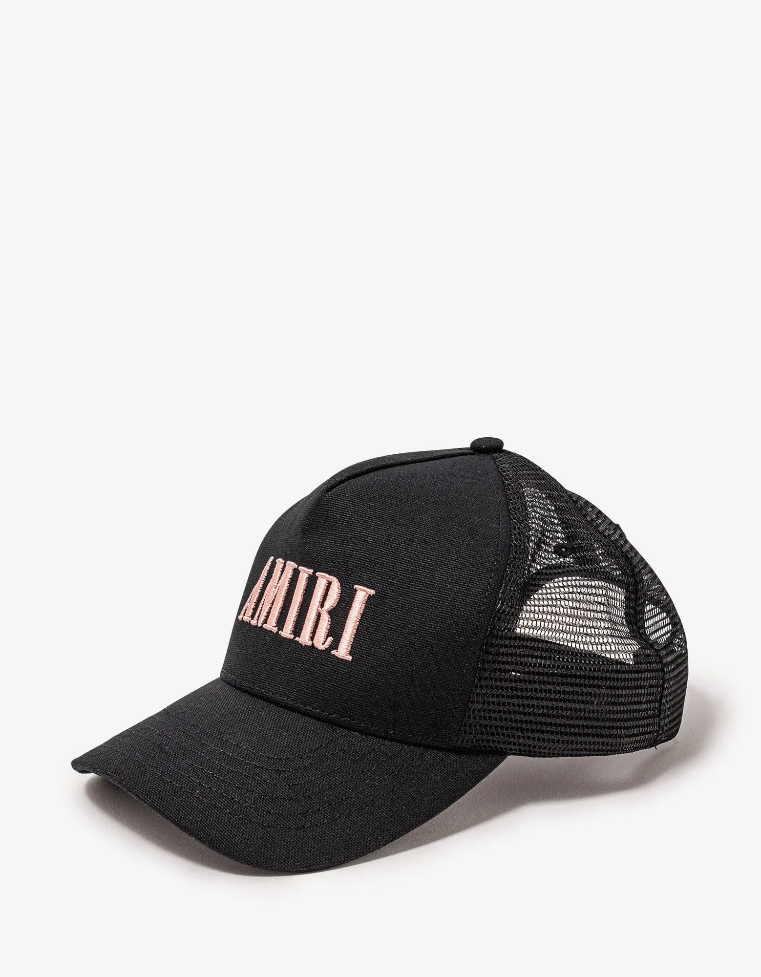 Amiri Black & Peach Core Logo Trucker Hat