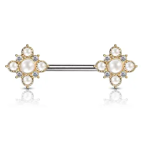 April Pearl Nipple Jewellery with Gold Plating