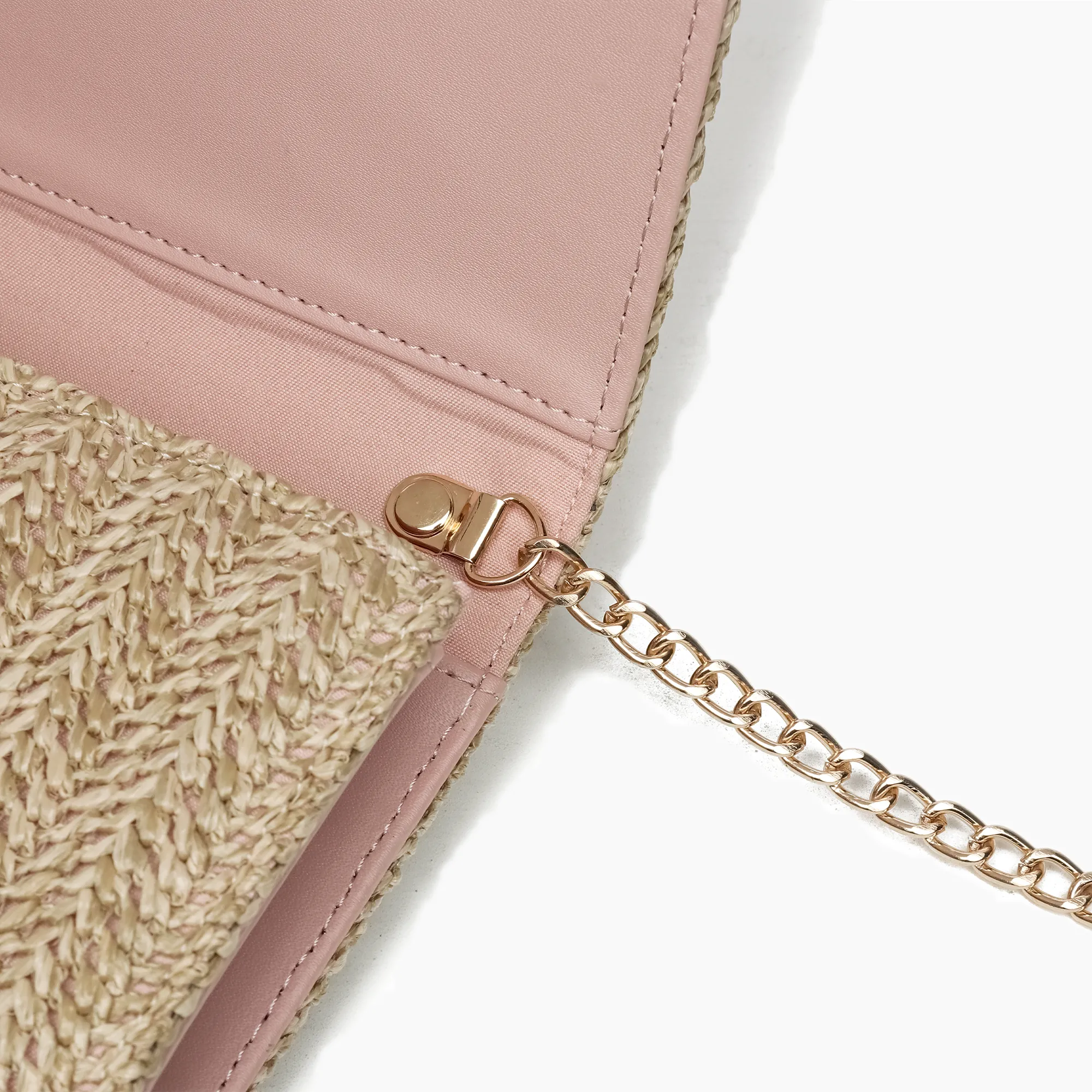 BLUSH BONNIE STRAW WALLET CROSSBODY PURSE