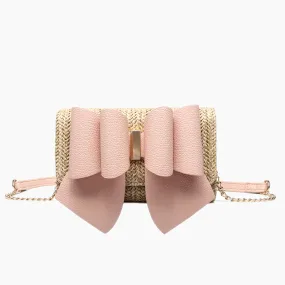 BLUSH BONNIE STRAW WALLET CROSSBODY PURSE