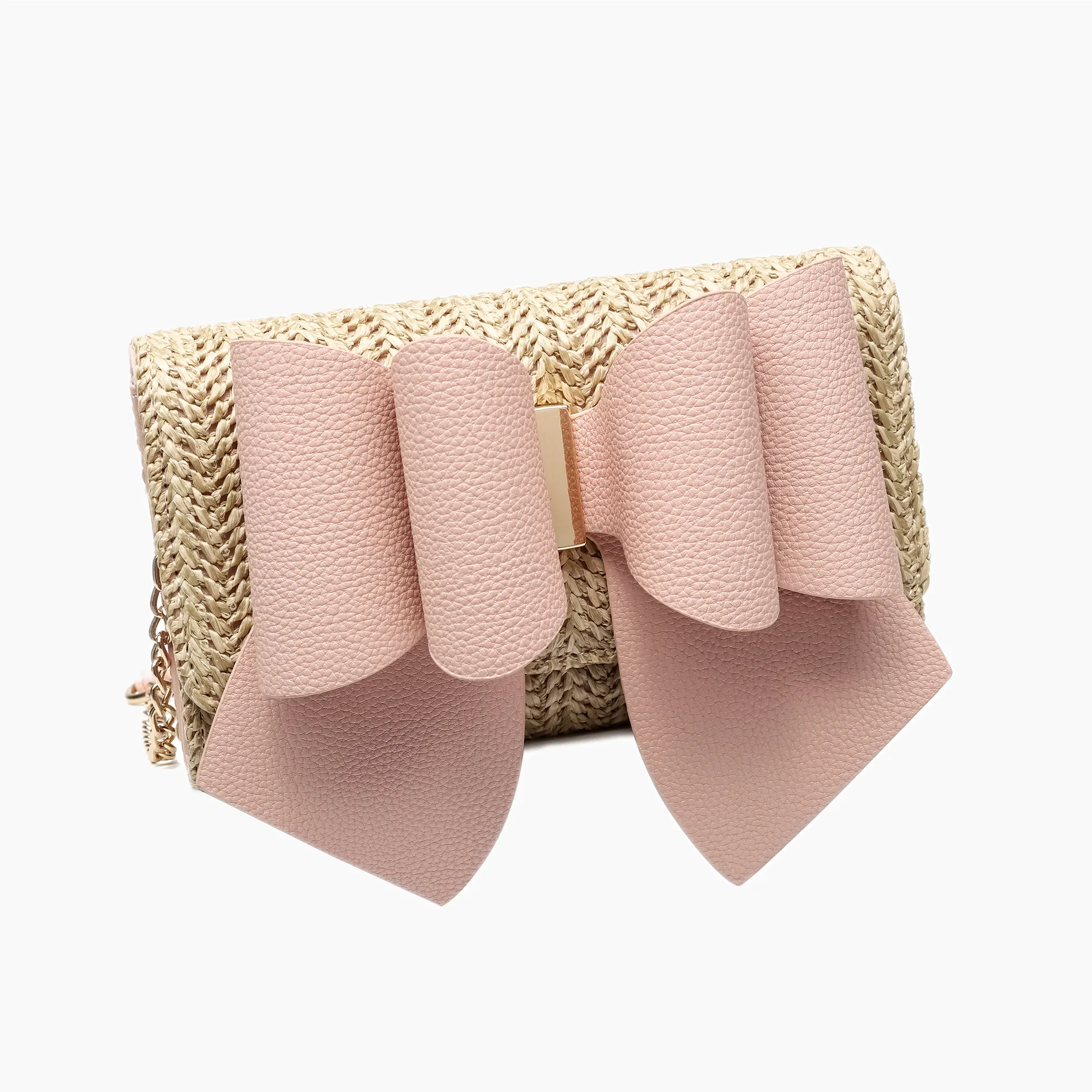 BLUSH BONNIE STRAW WALLET CROSSBODY PURSE