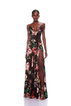 Bronx and Banco - Leo Rose Maxi Dress - Black Floral