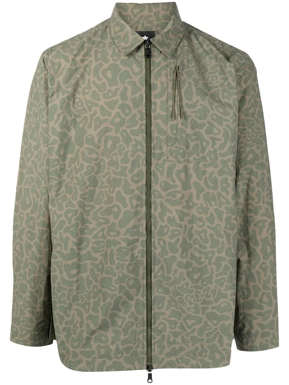 Camouflage-Print Zip Shirt