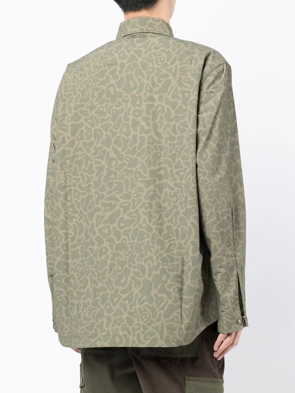 Camouflage-Print Zip Shirt