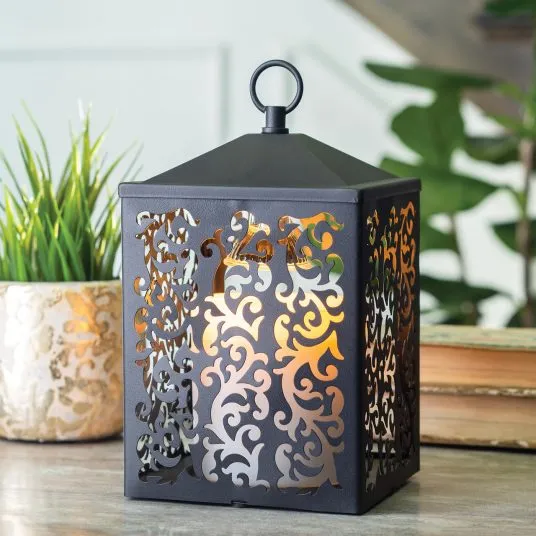 Candle Warmer Lantern Black Cottage