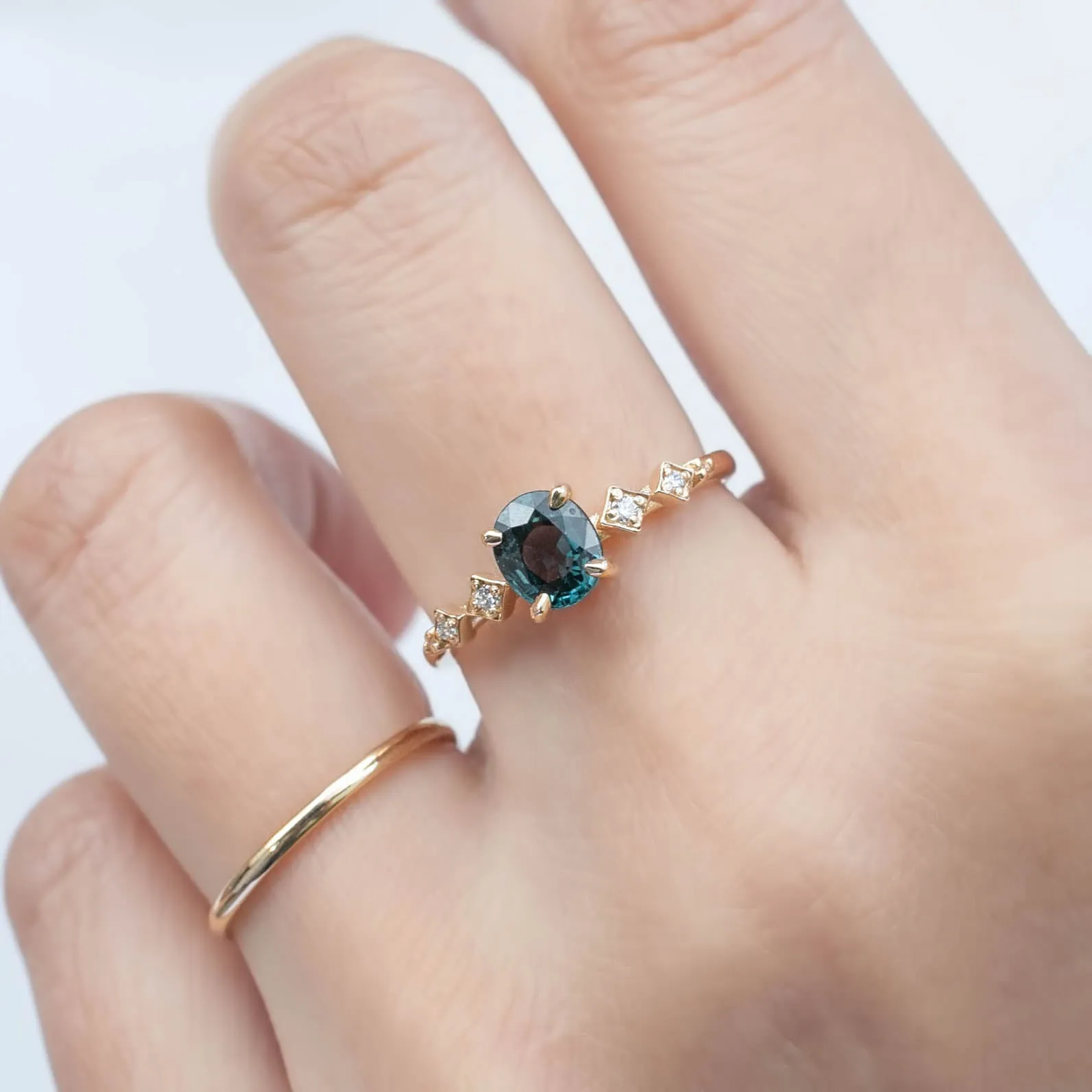 Celeste Ring - 1.04ct Green Montana Sapphire (One of a kind)