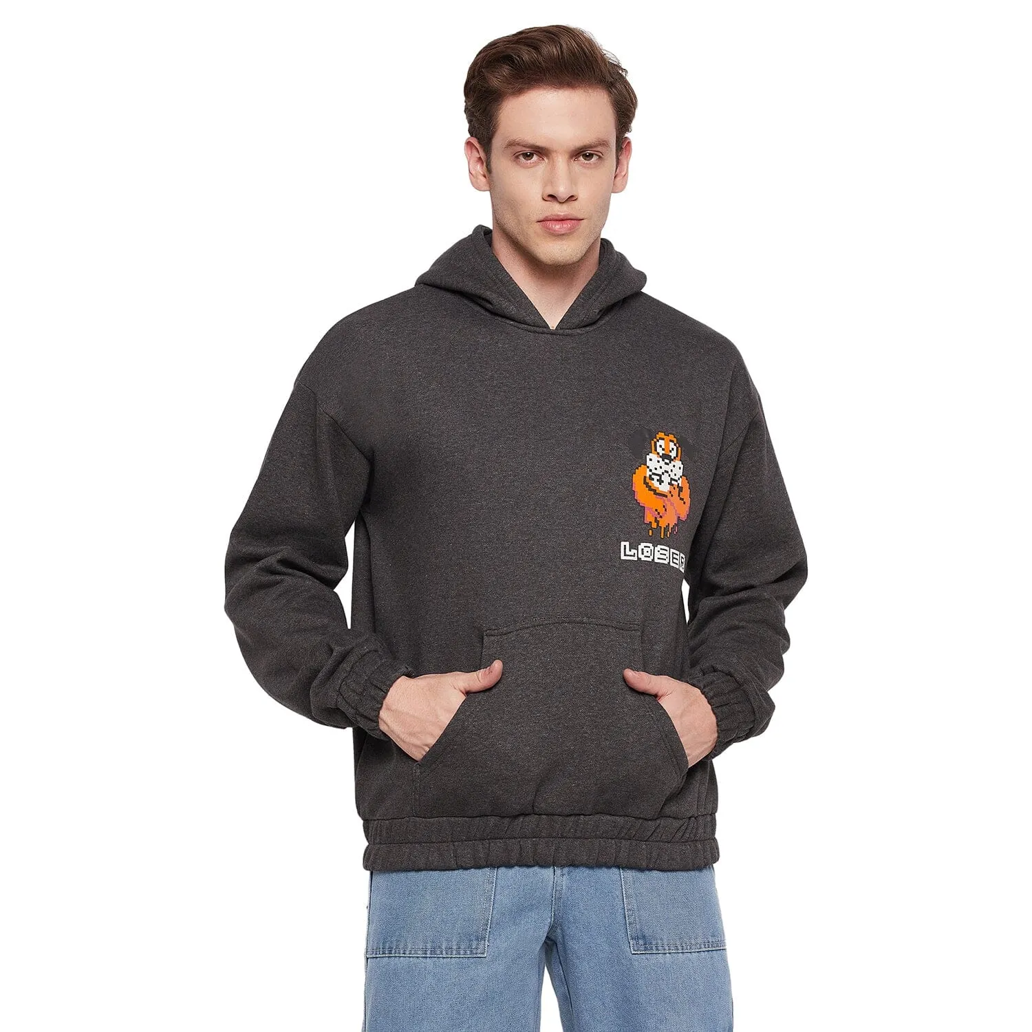 Charcoal Loser Graphic Hooded Sweatshirt