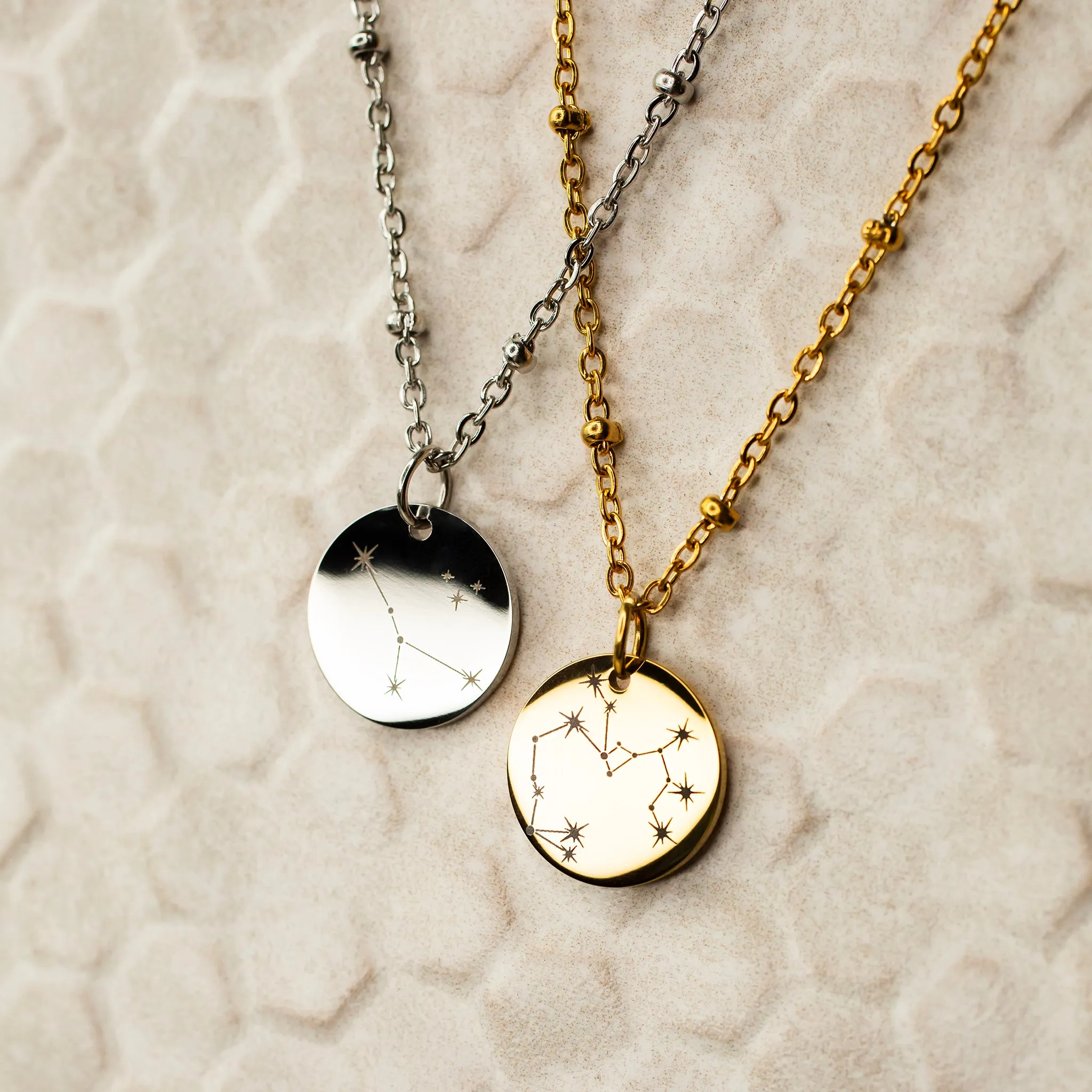 Constellation Engraved Pendant Necklace