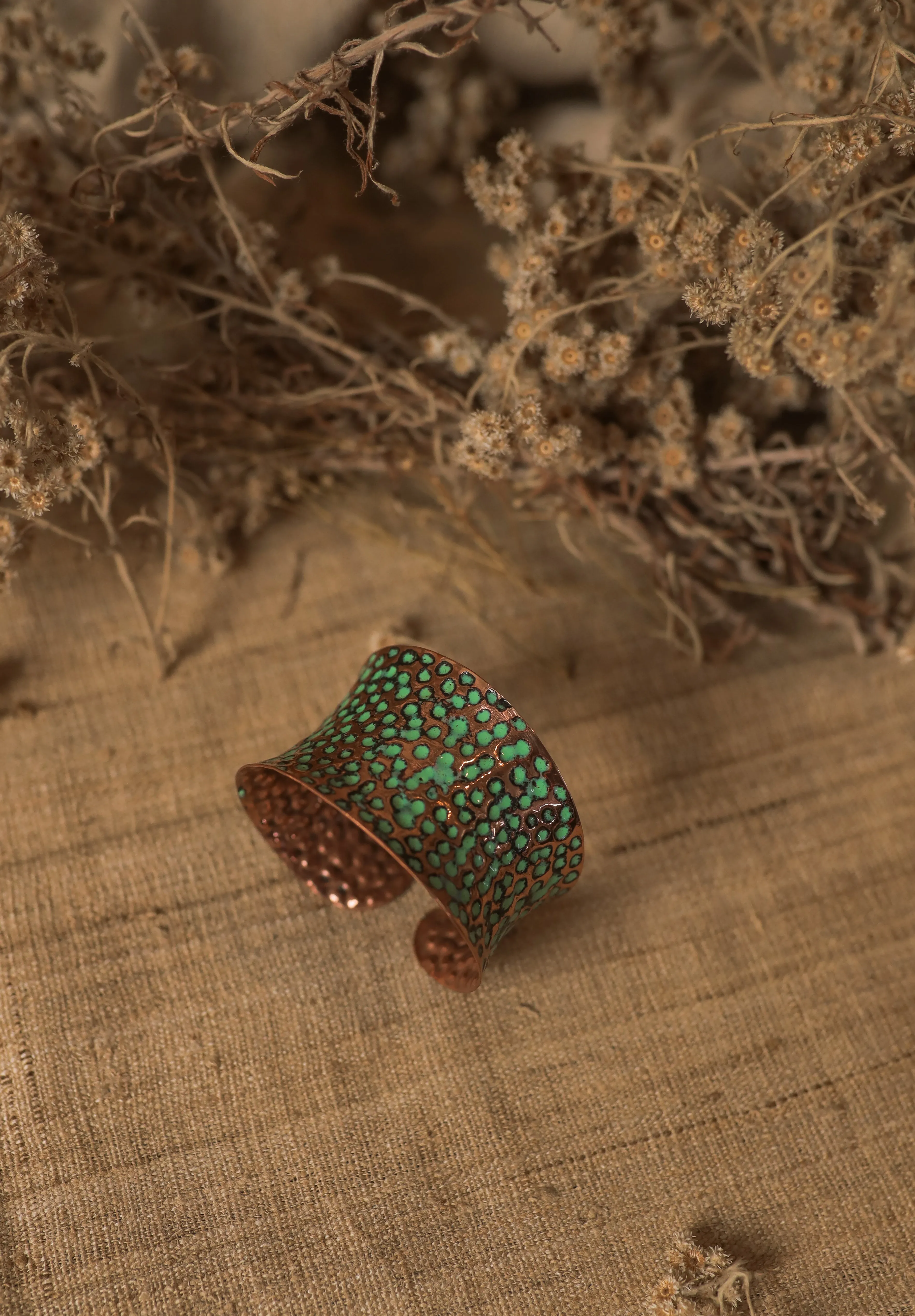 Copper Patina textured cuff