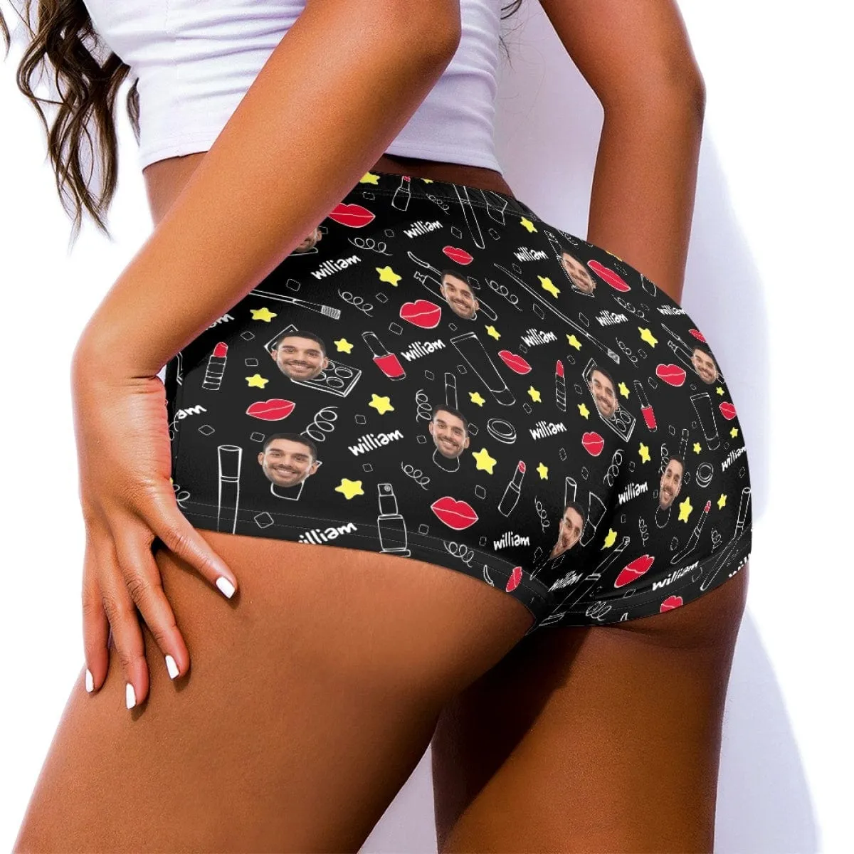 Custom Face&Name Lips Women Sexy Short Pants Comfortable Fashion Gym Sport Daily Shorts Bottom