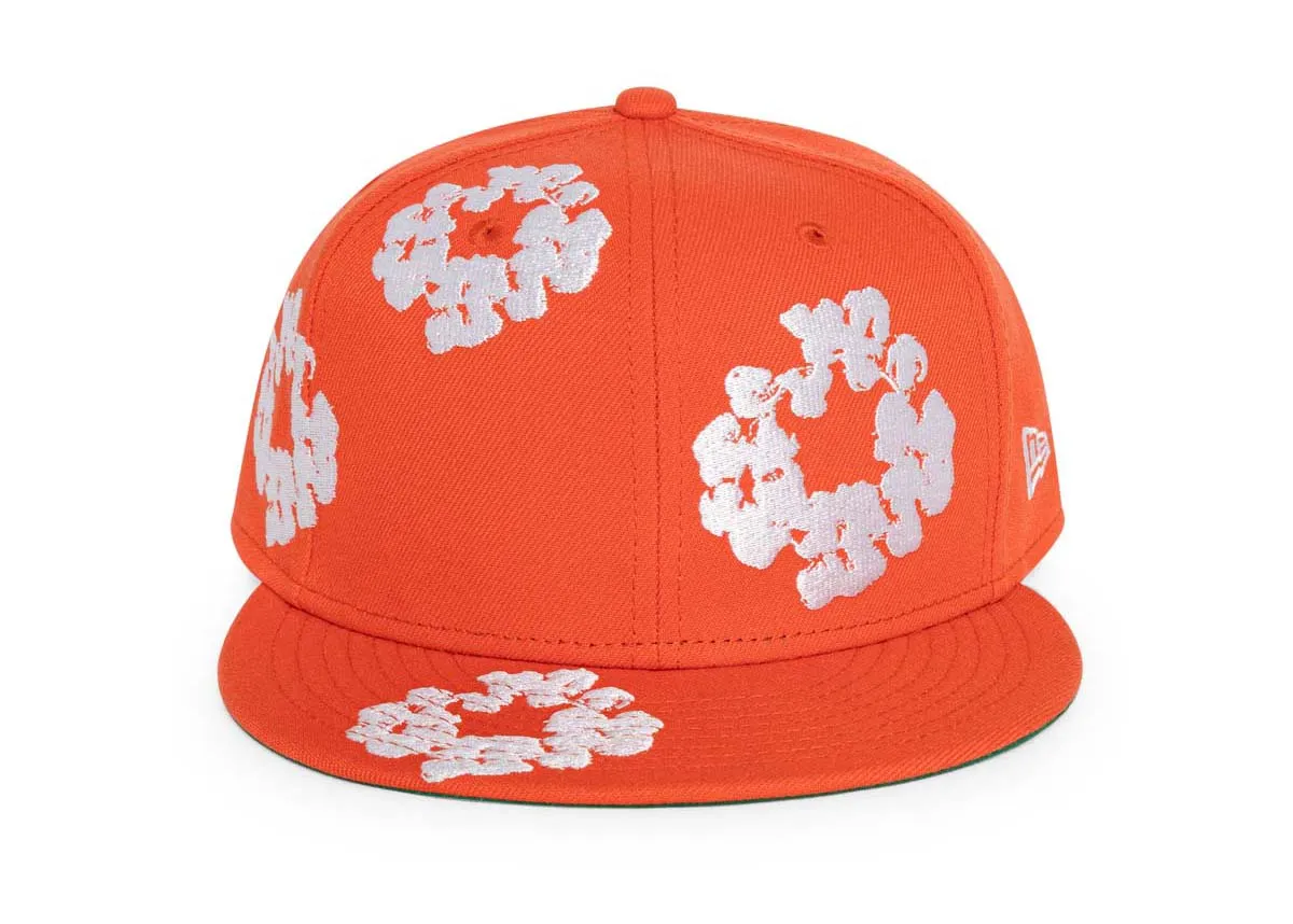 DENIM TEARS NEW ERA COTTON WREATH CAP 59/50 CAP ORANGE