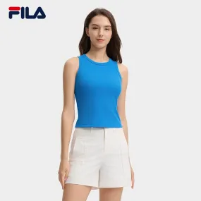 FILA CORE LIFESTYLE HERITAGE Women Cotton Tank Top (Blue / White)