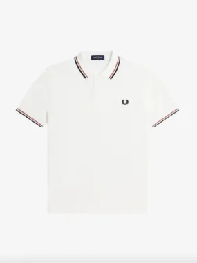 Fred Perry Twin Tipped Shirt/Snow White/Rust/Black - New SS23