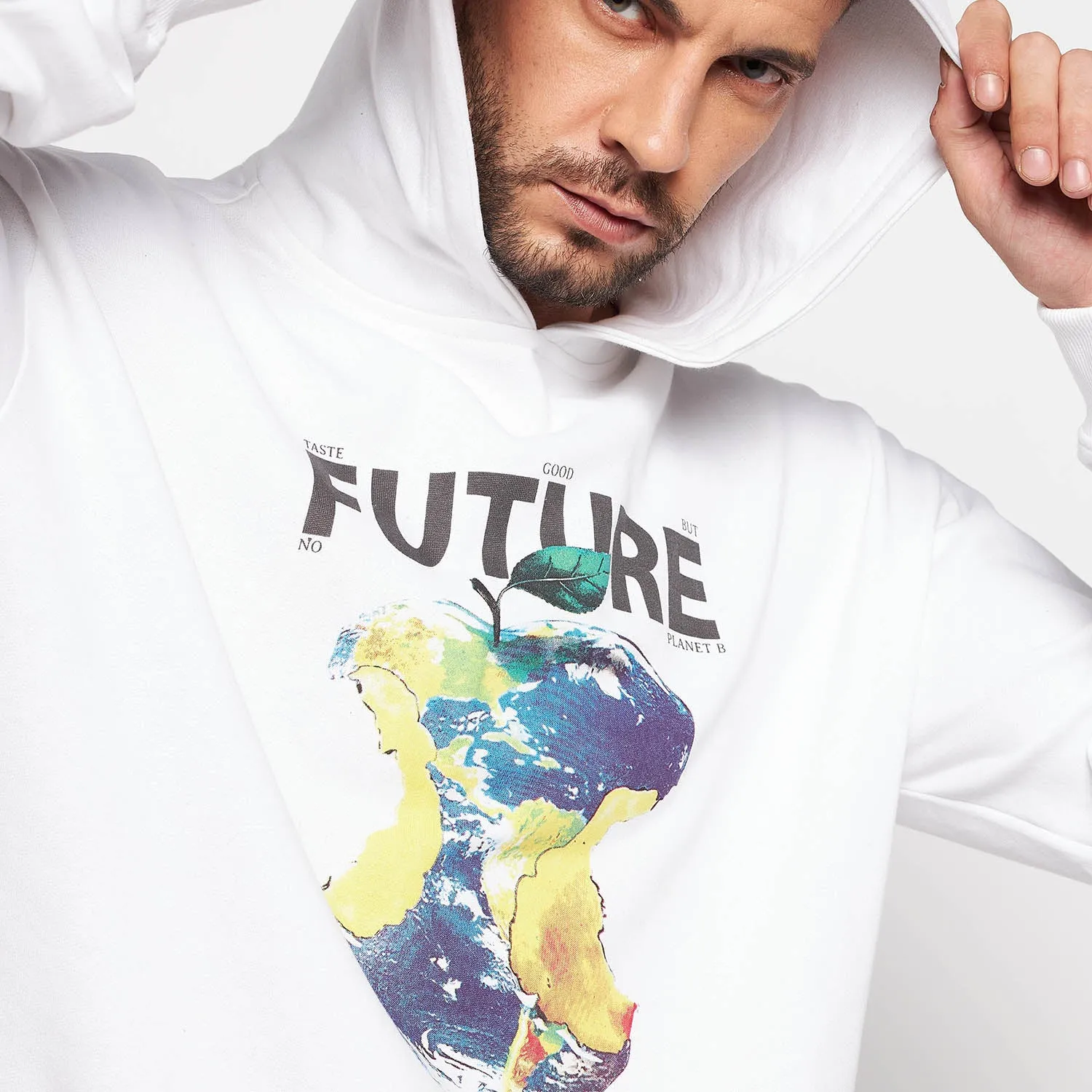 Future Graphic Oversized Hooded Sweatshirt