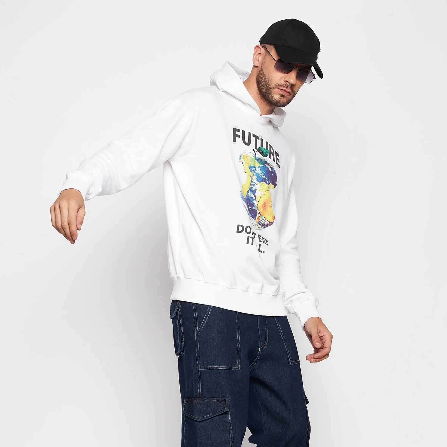 Future Graphic Oversized Hooded Sweatshirt