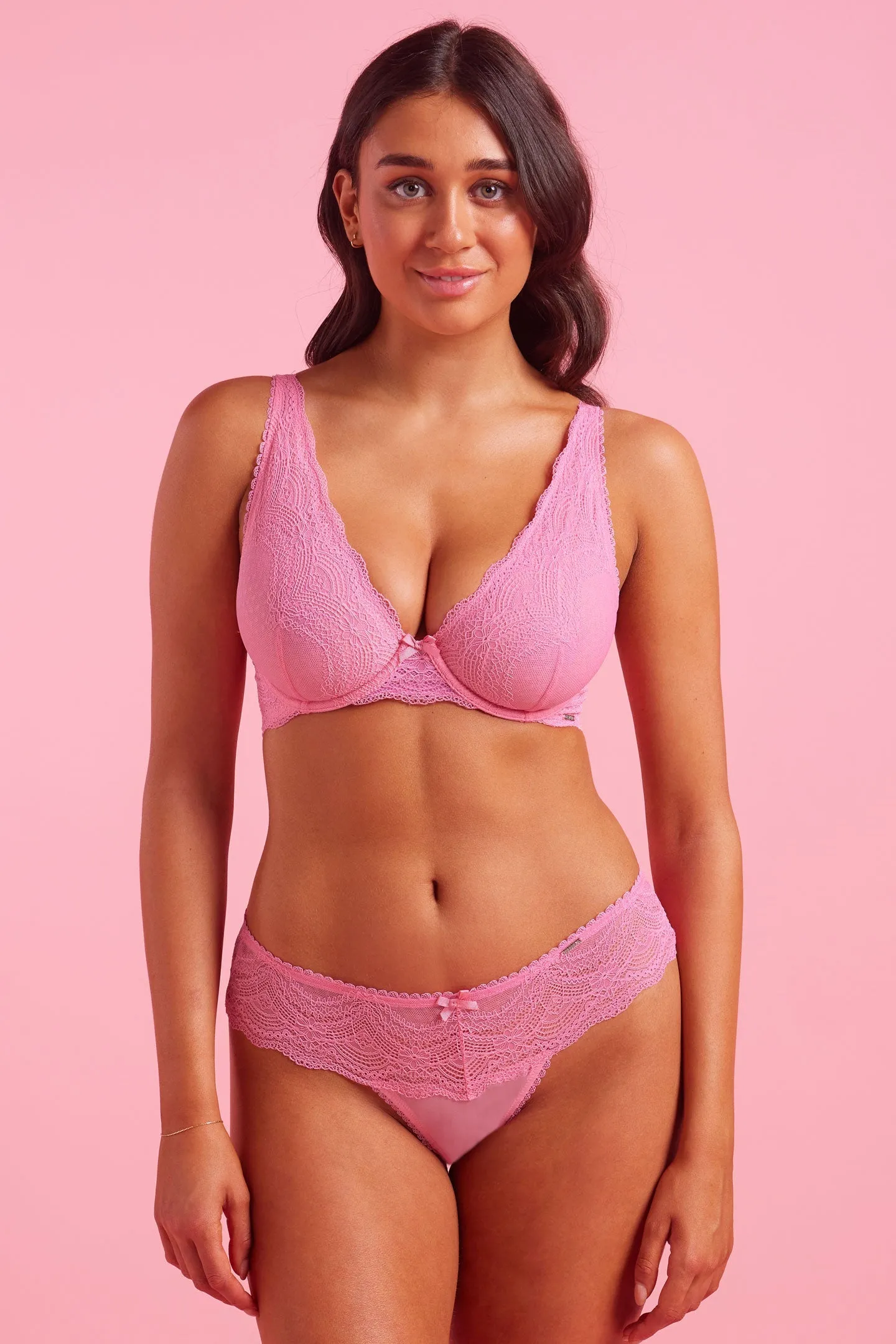 Giselle Sachet Pink Lace Brazilian