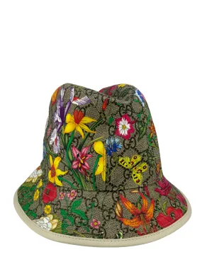 GUCCI GG Supreme Monogram Flora Fedora Hat