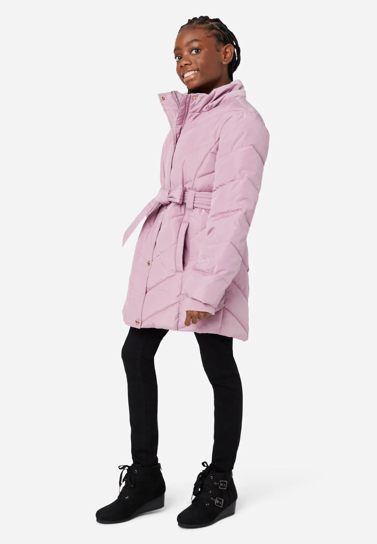 Hooded Belted Parka Coat