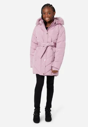 Hooded Belted Parka Coat