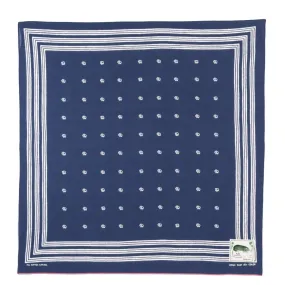 KAPITAL FASTCOLOR SELVEDGE BANDANA LINE ELEPHANT NAVY