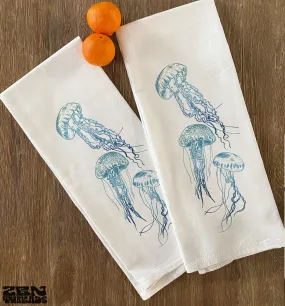 Large Flour Sack Towel Jellyfish Bar Kitchen Gift Organic Natural Cotton tea towel gift