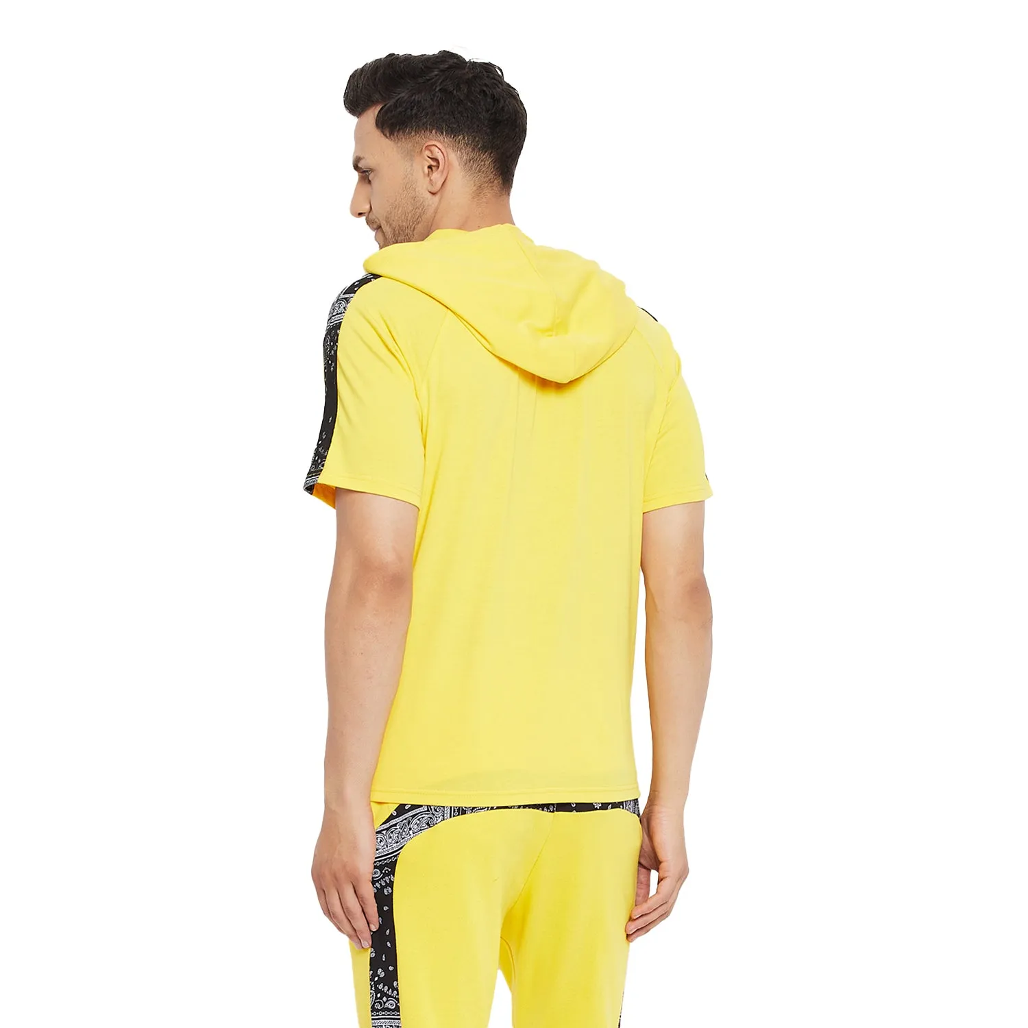 Lemon Oversized Paisely Hooded Tshirt