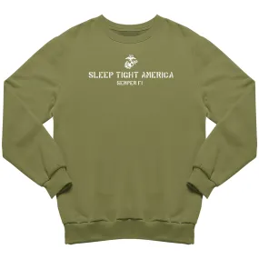 Marines Sleep Tight America Military Green  Sweatshirt