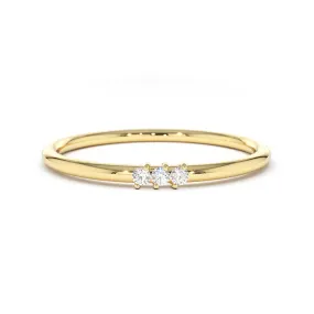 Minimalist Thin Three-Stone Stacking Ring