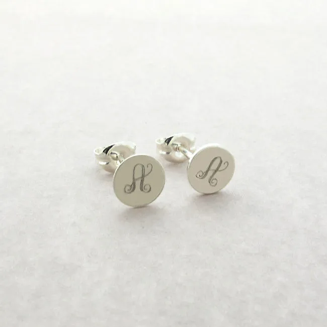 Monogram Sterling Silver Initial Studs