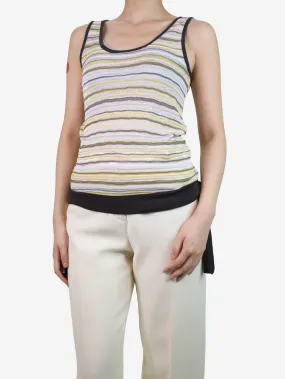 Multicoloured striped tank top - size UK 8