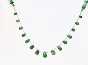 Natural Zambian Emerald Smooth teardrops