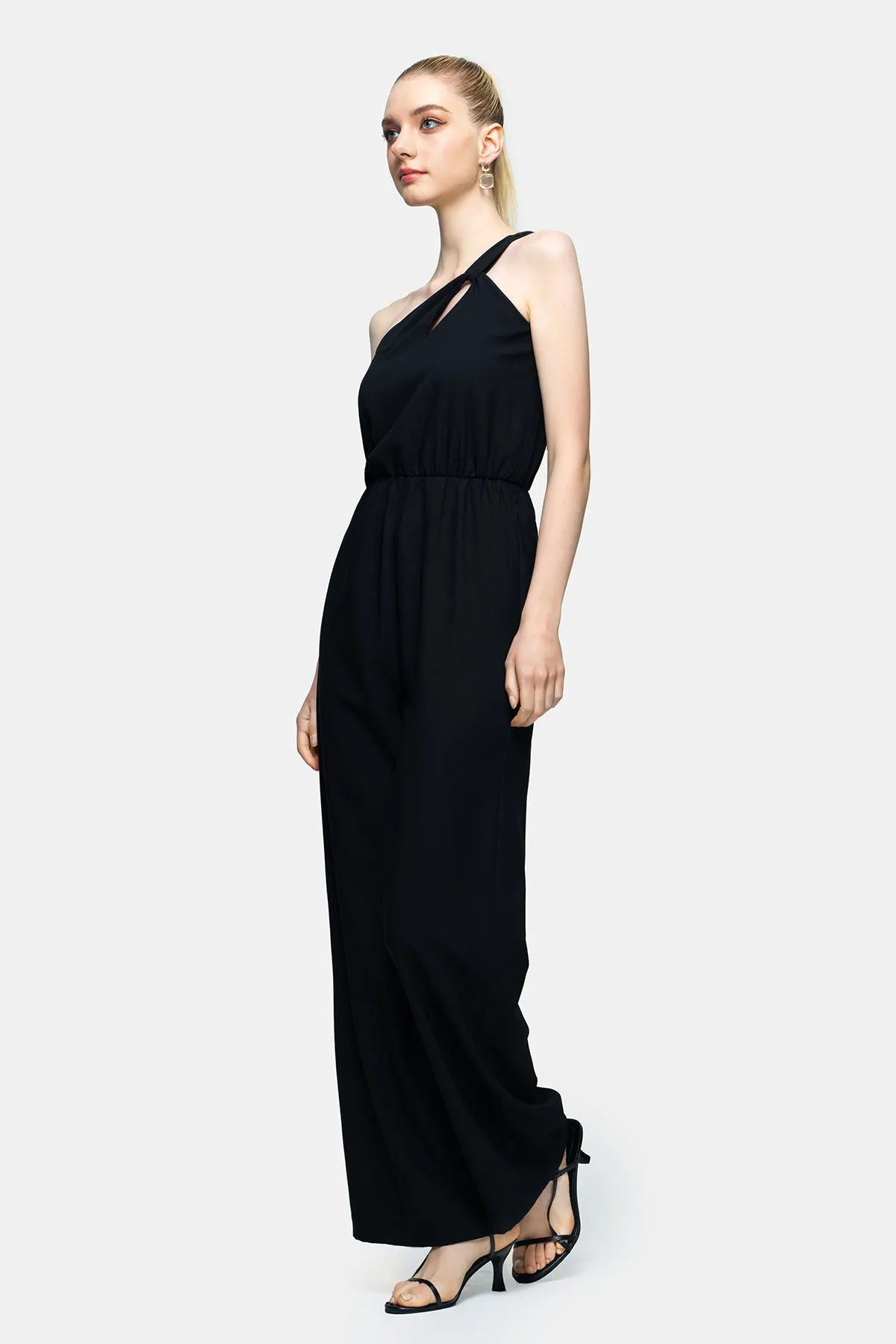 One-Shoulder Wide-Leg Jumpsuit