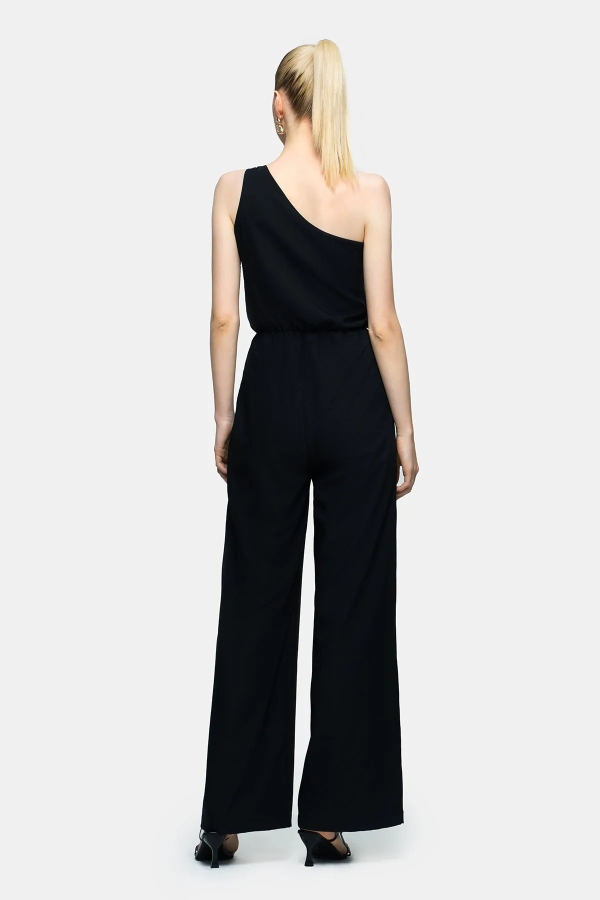 One-Shoulder Wide-Leg Jumpsuit