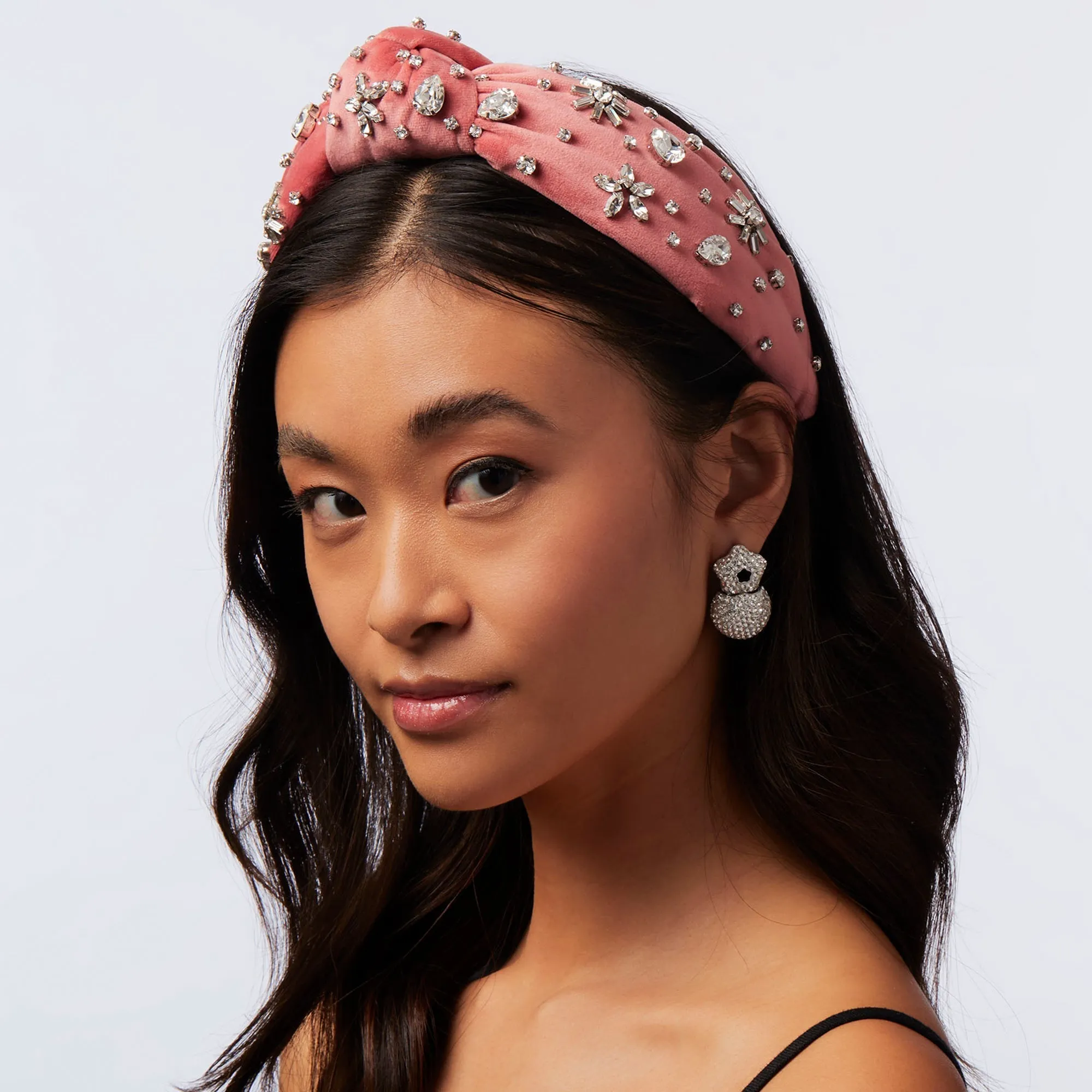 ROSE SWAROVSKI SNOWFLAKE KNOTTED HEADBAND