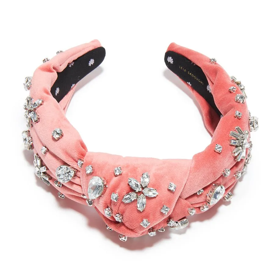 ROSE SWAROVSKI SNOWFLAKE KNOTTED HEADBAND