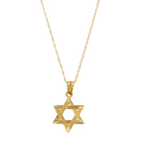 Set yellow gold 14k Singapore chain star David pendant-638839