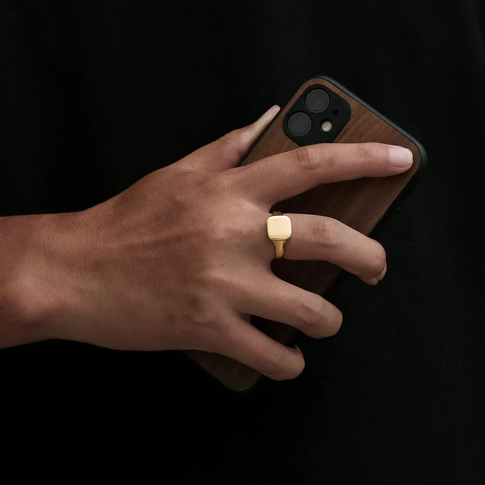 Square Smooth Signet Ring - Silver