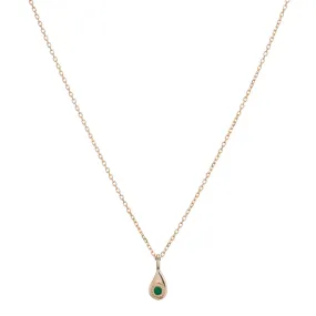 Twisted Teardrop Emerald Necklace