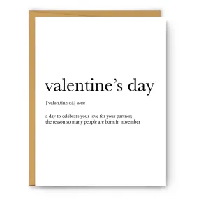 Valentine's Day Definition - Greeting Card