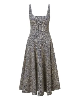 Wells Dress (Navy Mosaic)